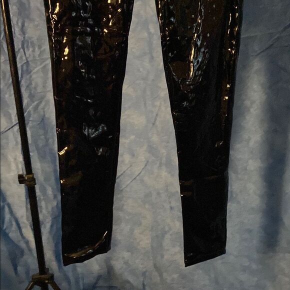 Tic Toc Black Skinny Vinyl Pants, Small, 1F-117B001 - Picture 2 of 8